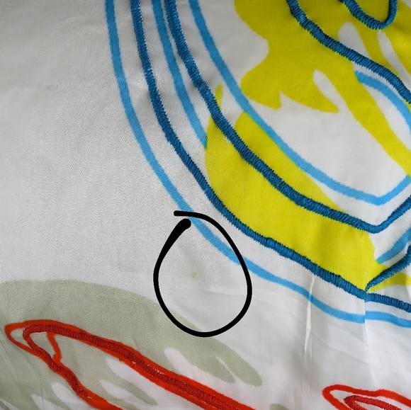 All Things Mochi Kylie Top Blouse Bubble sleeve Satin Colorful Wrap M - Picture 6 of 10